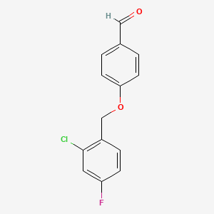 molecular formula C14H10ClFO2 B1598299 4-[(2-氯-4-氟苄基)氧基]苯甲醛 CAS No. 588681-51-0