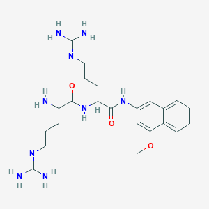 molecular formula C23H35N9O3 B1598403 2-amino-5-(diaminomethylideneamino)-N-[5-(diaminomethylideneamino)-1-[(4-methoxynaphthalen-2-yl)amino]-1-oxopentan-2-yl]pentanamide CAS No. 42761-77-3