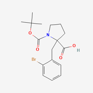 molecular formula C17H22BrNO4 B1598511 1-Boc-2-(2-溴苄基)-2-吡咯烷甲酸 CAS No. 351002-85-2