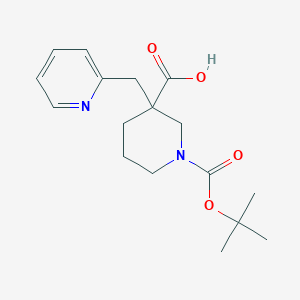 molecular formula C17H24N2O4 B1598574 1-[(tert-butyl)oxycarbonyl]-3-Pyridin-2-ylmethylpiperidine-3-carboxylic acid CAS No. 887344-17-4