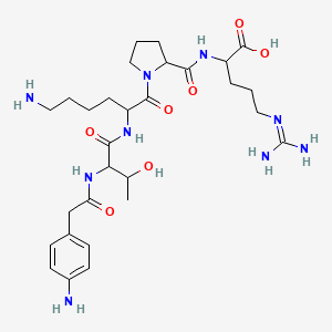 molecular formula C29H47N9O7 B1598597 2-[[1-[6-Amino-2-[[2-[[2-(4-aminophenyl)acetyl]amino]-3-hydroxybutanoyl]amino]hexanoyl]pyrrolidine-2-carbonyl]amino]-5-(diaminomethylideneamino)pentanoic acid CAS No. 63147-94-4