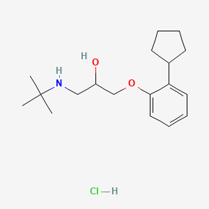 B1598614 1-tert-Butylamino-3-(o-cyclopentylphenoxy)propan-2-ol hydrochloride CAS No. 28163-36-2