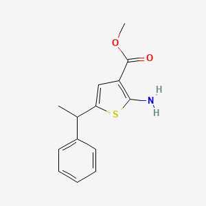molecular formula C14H15NO2S B1598632 Methyl 2-amino-5-(1-phenylethyl)thiophene-3-carboxylate CAS No. 884497-36-3