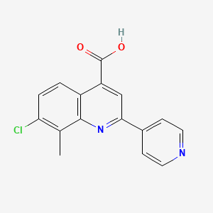 molecular formula C16H11ClN2O2 B1598655 7-氯-8-甲基-2-吡啶-4-基喹啉-4-羧酸 CAS No. 588696-85-9