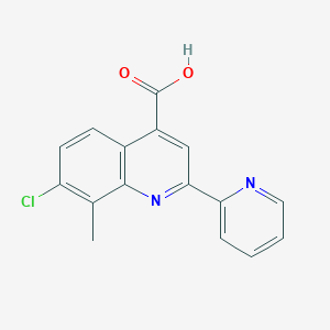 molecular formula C16H11ClN2O2 B1598661 7-氯-8-甲基-2-吡啶-2-基喹啉-4-羧酸 CAS No. 588696-82-6