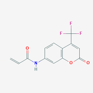 molecular formula C13H8F3NO3 B1598717 N-[2-oxo-4-(trifluoromethyl)chromen-7-yl]prop-2-enamide CAS No. 480438-94-6
