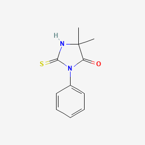 molecular formula C11H12N2OS B1598741 5,5-二甲基-3-苯基-2-硫代亚胺基咪唑烷-4-酮 CAS No. 21083-30-7