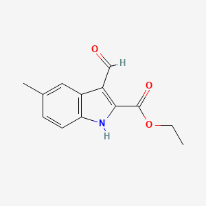 molecular formula C13H13NO3 B1598838 3-甲酰基-5-甲基-1H-吲哚-2-甲酸乙酯 CAS No. 79652-35-0