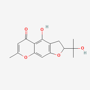 molecular formula C15H16O5 B1598853 2,3-二氢-4-羟基-2-(1-羟基-1-甲基乙基)-7-甲基-5H-呋喃并[3,2-g](1)苯并吡喃-5-酮 CAS No. 492-52-4