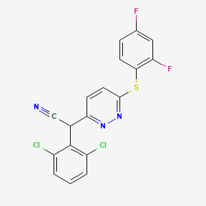 molecular formula C18H9Cl2F2N3S B1598870 2-(2,6-二氯苯基)-2-(6-((2,4-二氟苯基)硫)哒嗪-3-基)乙腈 CAS No. 209412-22-6