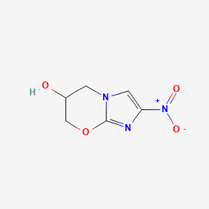 molecular formula C6H7N3O4 B1599010 2-nitro-6,7-dihydro-5H-imidazo[2,1-b][1,3]oxazin-6-ol CAS No. 880345-50-6