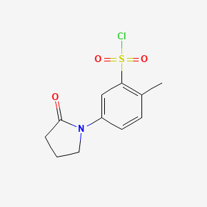 molecular formula C11H12ClNO3S B1599047 2-Methyl-5-(2-oxo-pyrrolidin-1-yl)-benzenesulfonyl chloride CAS No. 878433-23-9