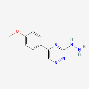 molecular formula C10H11N5O B1599075 3-肼基-5-(4-甲氧基苯基)-1,2,4-三嗪 CAS No. 59318-41-1