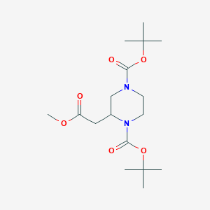 molecular formula C17H30N2O6 B1599111 Methyl 1,4-di-Boc-piperazine-2-acetate CAS No. 368441-99-0