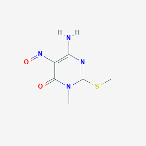 molecular formula C6H8N4O2S B1599131 6-Amino-3-methyl-2-methylsulfanyl-5-nitrosopyrimidin-4-one CAS No. 42026-60-8