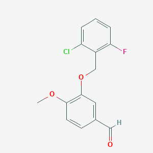 molecular formula C15H12ClFO3 B1599161 3-[(2-氯-6-氟苄基)氧基]-4-甲氧基苯甲醛 CAS No. 591224-55-4