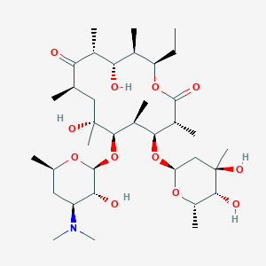 molecular formula C36H65NO12 B1599207 Erythromycin, 3''-O-demethyl-12-deoxy- CAS No. 33442-56-7