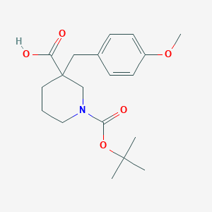 molecular formula C19H27NO5 B1599280 1-[(Tert-butyl)oxycarbonyl]-3-(4-methoxybenzyl)piperidine-3-carboxylic acid CAS No. 887344-20-9