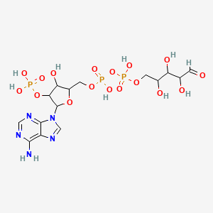 molecular formula C15H24N5O17P3 B1599332 [[5-(6-Aminopurin-9-yl)-3-hydroxy-4-phosphonooxyoxolan-2-yl]methoxy-hydroxyphosphoryl] (2,3,4-trihydroxy-5-oxopentyl) hydrogen phosphate CAS No. 53595-18-9