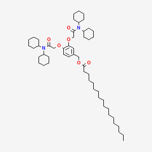 B1599359 3,4-Bis(2-(dicyclohexylamino)-2-oxoethoxy)benzyl stearate CAS No. 129880-73-5