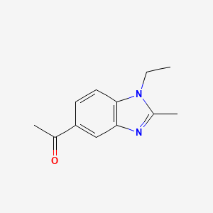 molecular formula C12H14N2O B1599405 1-(1-Ethyl-2-methyl-1H-benzo[d]imidazol-5-yl)ethanone CAS No. 2818-77-1