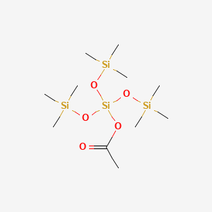 molecular formula C11H30O5Si4 B1599422 3-Trisiloxanol, 1,1,1,5,5,5-hexamethyl-3-((trimethylsilyl)oxy)-, acetate CAS No. 74098-43-4