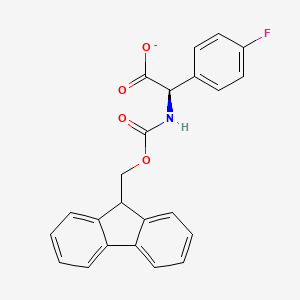 molecular formula C23H17FNO4- B1599483 [(9H-芴-9-基)甲氧羰基]氨基(4-氟苯基)乙酸盐 CAS No. 374791-03-4