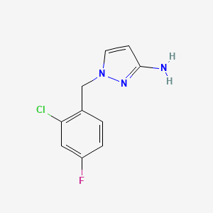 molecular formula C10H9ClFN3 B1599492 1-(2-chloro-4-fluorobenzyl)-1H-pyrazol-3-amine CAS No. 1001757-50-1