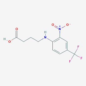 molecular formula C11H10F3N2O4- B1599521 4-[2-Nitro-4-(trifluoromethyl)anilino]butanoic acid CAS No. 65783-35-9