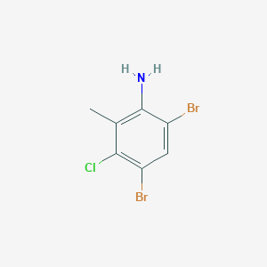 molecular formula C7H6Br2ClN B1599529 4,6-Dibromo-3-chloro-2-methylaniline CAS No. 84483-19-2