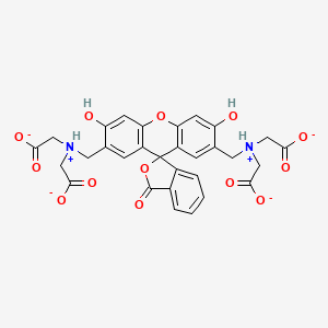 B1599567 2-[[7'-[[Bis(carboxylatomethyl)azaniumyl]methyl]-3',6'-dihydroxy-3-oxospiro[2-benzofuran-1,9'-xanthene]-2'-yl]methyl-(carboxylatomethyl)azaniumyl]acetate CAS No. 336616-50-3