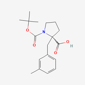 B1599568 (S)-1-(tert-Butoxycarbonyl)-2-(3-methylbenzyl)pyrrolidine-2-carboxylic acid CAS No. 1217604-87-9