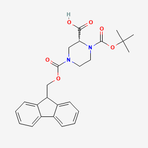 molecular formula C25H28N2O6 B1599594 (R)-1-N-Boc-4-N-Fmoc-2-哌嗪羧酸 CAS No. 209593-18-0