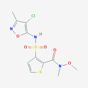 molecular formula C11H12ClN3O5S2 B1599630 3-(N-(4-氯-3-甲基异恶唑-5-基)磺酰胺基)-N-甲氧基-N-甲基噻吩-2-甲酰胺 CAS No. 210421-71-9
