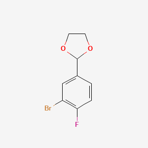 molecular formula C9H8BrFO2 B1599642 2-(3-溴-4-氟苯基)-1,3-二氧杂环戊烷 CAS No. 77771-04-1