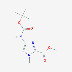 molecular formula C11H17N3O4 B1599669 4-(叔丁氧羰基氨基)-1-甲基-1H-咪唑-2-甲酸甲酯 CAS No. 500701-36-0