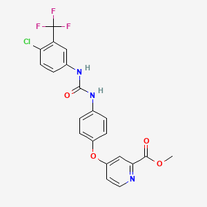 B1599706 Methyl 4-(4-(3-(4-chloro-3-(trifluoromethyl)phenyl)ureido)phenoxy)picolinate CAS No. 573673-43-5