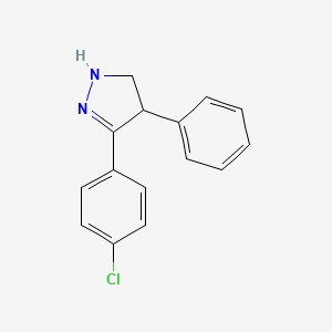 molecular formula C15H13ClN2 B1599783 3-(4-氯苯基)-4-苯基-4,5-二氢-1H-吡唑 CAS No. 59074-26-9