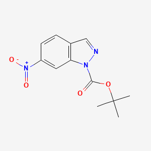 molecular formula C12H13N3O4 B1599800 叔丁基6-硝基-1H-吲唑-1-羧酸酯 CAS No. 219503-74-9