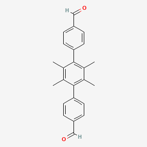 molecular formula C24H22O2 B1599852 2',3',5',6'-四甲基-[1,1':4',1''-联苯]-4,4''-二甲醛 CAS No. 850559-54-5