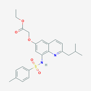molecular formula C24H28N2O5S B015999 2-(2-异丁基-6-喹啉氧基-8-对甲苯磺酰胺基)乙酸乙酯 CAS No. 316124-91-1