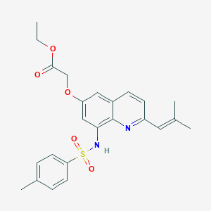 molecular formula C24H26N2O5S B016000 Ethyl 2-[2-(2-Methyl-1-propenyl)-6-quinolyloxy-8-p-toluenesulfonamido)acetate CAS No. 316124-90-0