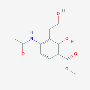 molecular formula C12H15NO5 B1600015 Methyl 4-acetamido-2-hydroxy-3-(2-hydroxyethyl)benzoate CAS No. 202664-85-5