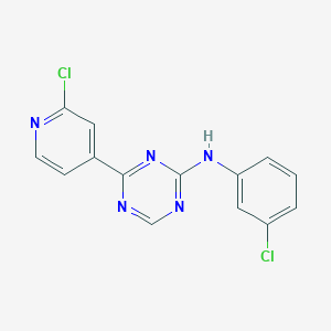 molecular formula C14H9Cl2N5 B1600106 N-(3-chlorophenyl)-4-(2-chloropyridin-4-yl)-1,3,5-triazin-2-amine CAS No. 652153-37-2