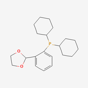 molecular formula C21H31O2P B1600140 (2-(1,3-Dioxolan-2-yl)phenyl)dicyclohexylphosphine CAS No. 246158-59-8