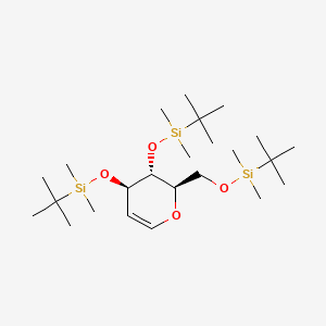 molecular formula C24H52O4Si3 B1600141 [(2R,3R,4R)-3,4-bis[[tert-butyl(dimethyl)silyl]oxy]-3,4-dihydro-2H-pyran-2-yl]methoxy-tert-butyl-dimethylsilane CAS No. 79999-47-6