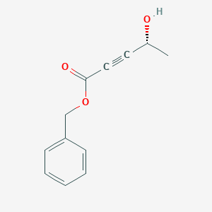 molecular formula C12H12O3 B1600212 2-Pentynoic acid, 4-hydroxy-, phenylmethyl ester, (4R)- CAS No. 226915-53-3