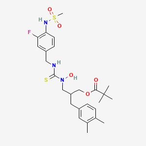 molecular formula C26H36FN3O5S2 B1600219 [2-[(3,4-Dimethylphenyl)methyl]-3-[[3-fluoro-4-(methanesulfonamido)phenyl]methylcarbamothioyl-hydroxyamino]propyl] 2,2-dimethylpropanoate CAS No. 681810-30-0