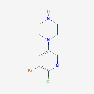molecular formula C9H11BrClN3 B1600225 1-(5-Bromo-6-chloropyridin-3-yl)piperazine CAS No. 412347-55-8