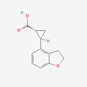 molecular formula C12H12O3 B1600229 (1R,2R)-2-(2,3-dihydrobenzofuran-4-yl)cyclopropane-1-carboxylic Acid CAS No. 452324-76-4